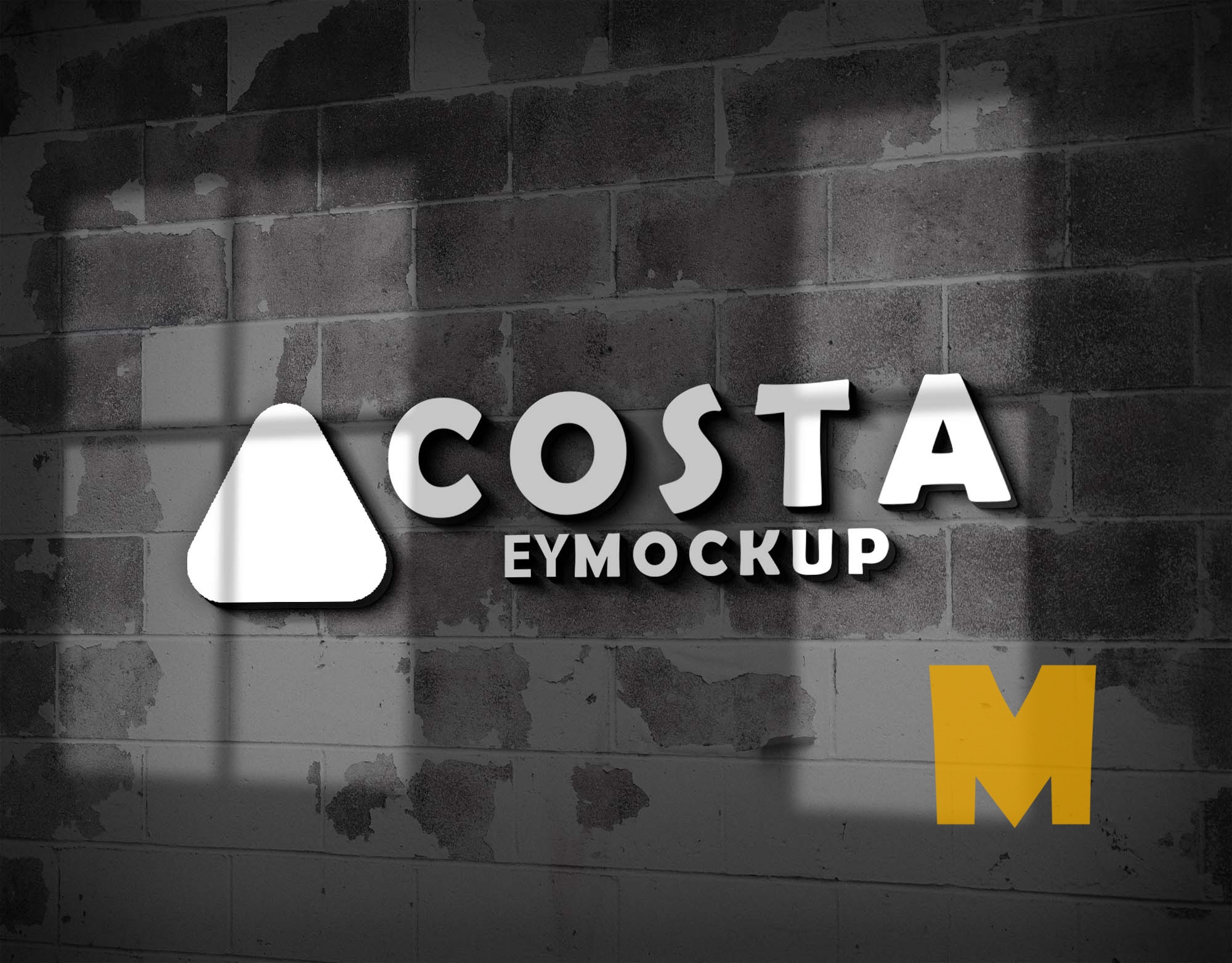 Download Free Wall 3d Logo Mockup Psd Mockup Free Mockup