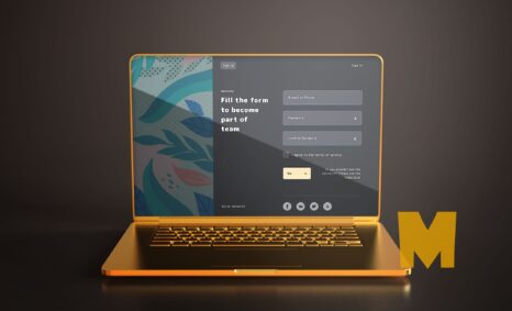 Free High Quality Golding Laptop Mockup