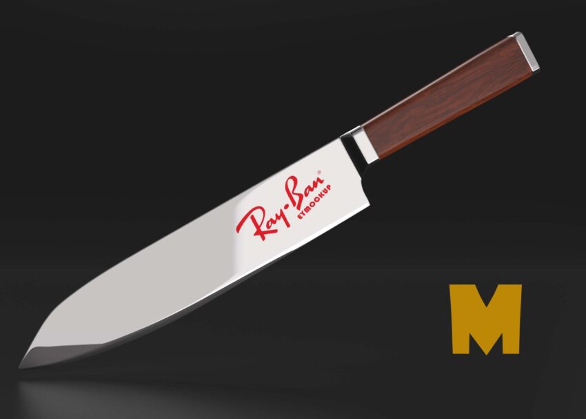 Stylish Knife Logo Mockup for Designers Free Kitchen Knife Logo Mockup