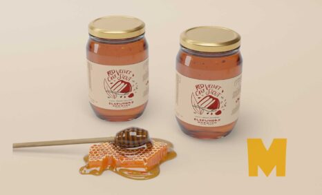 Free Natural Honey Jar Collection Mockup