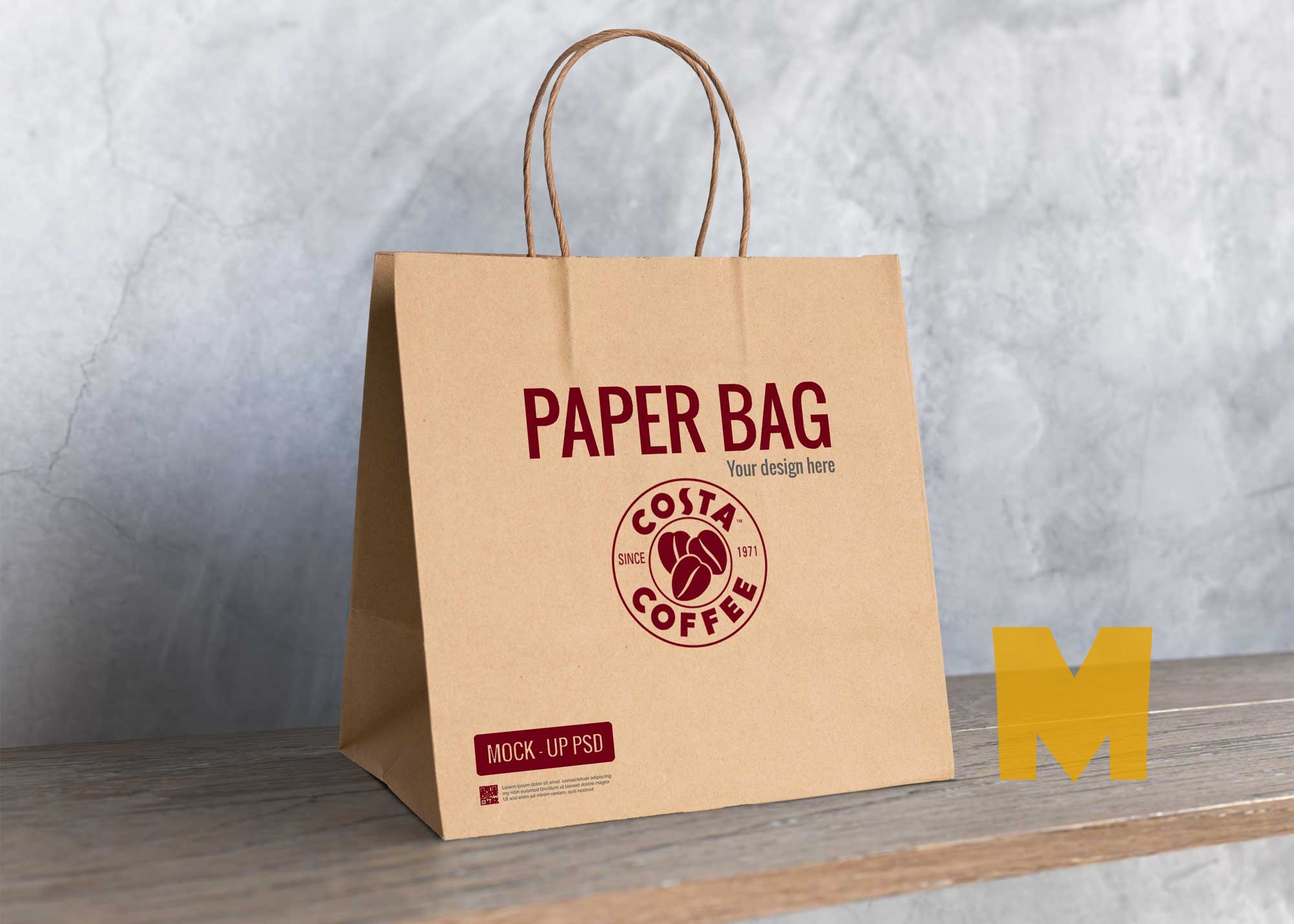 Download Free Standing Cafe Paper Bag Mockup Psd Mockup Free Mockup