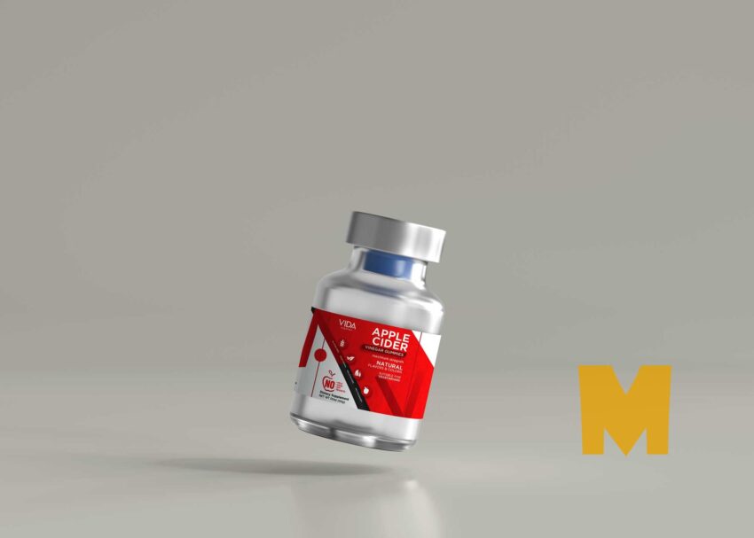 Free Red Corona Vaccine Label Mockup