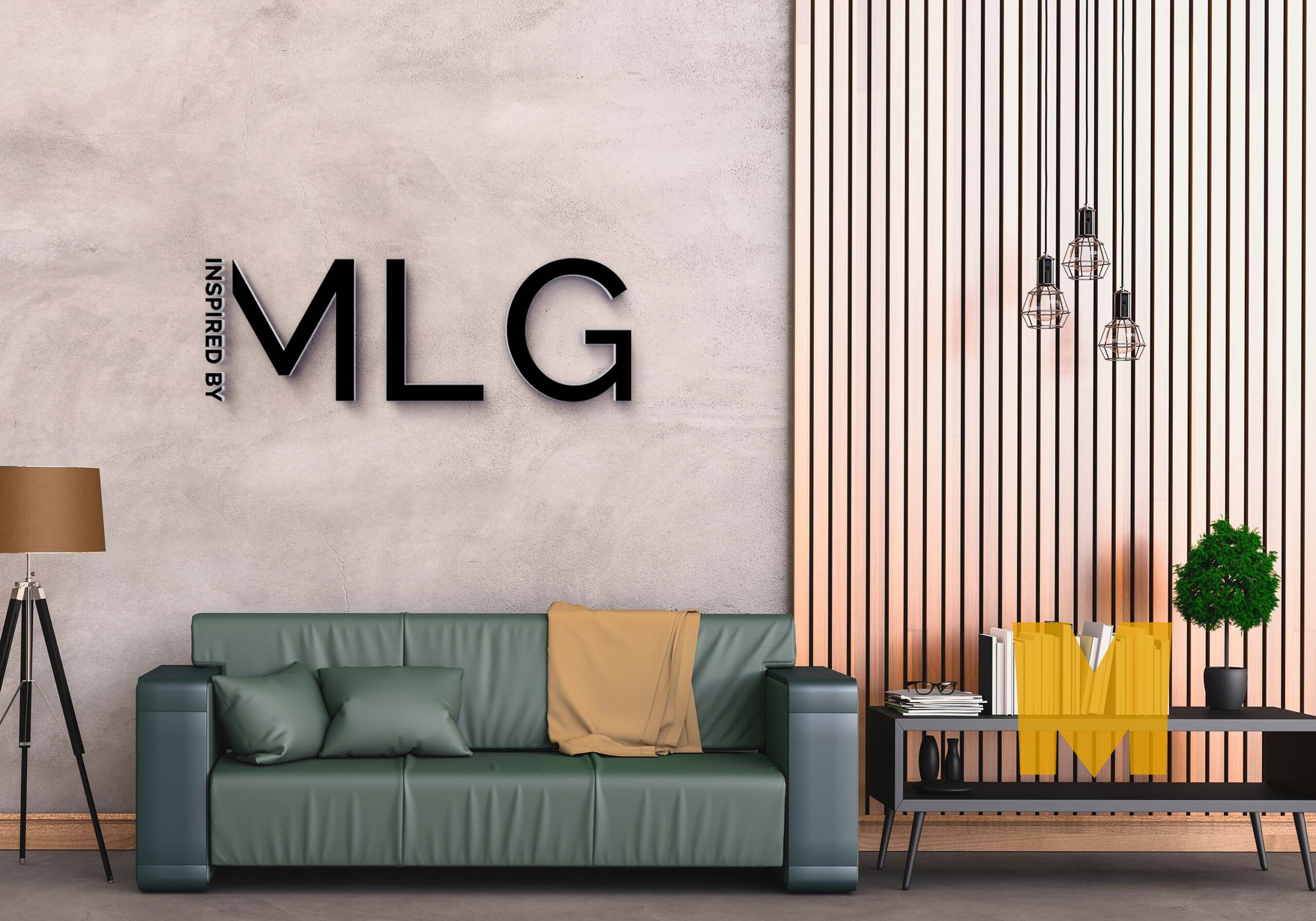 office 3d wall logo mockup