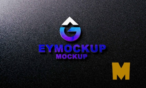 Black Galaxy Logo Mockup 3d logo mockup templates free