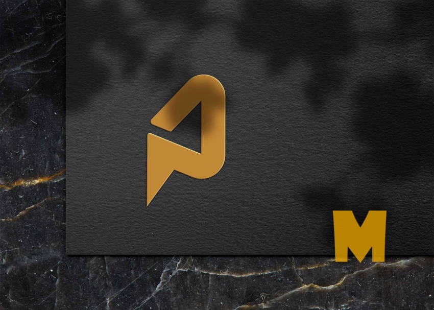Stylish Golden Overlay Logo Mockup professional logo mockups