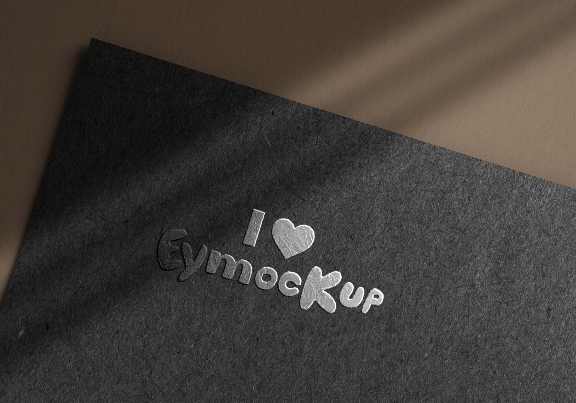 Free Black Paper Emboss Logo Mockup