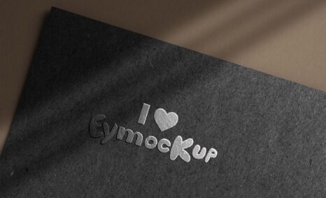 Free Black Paper Emboss Logo Mockup