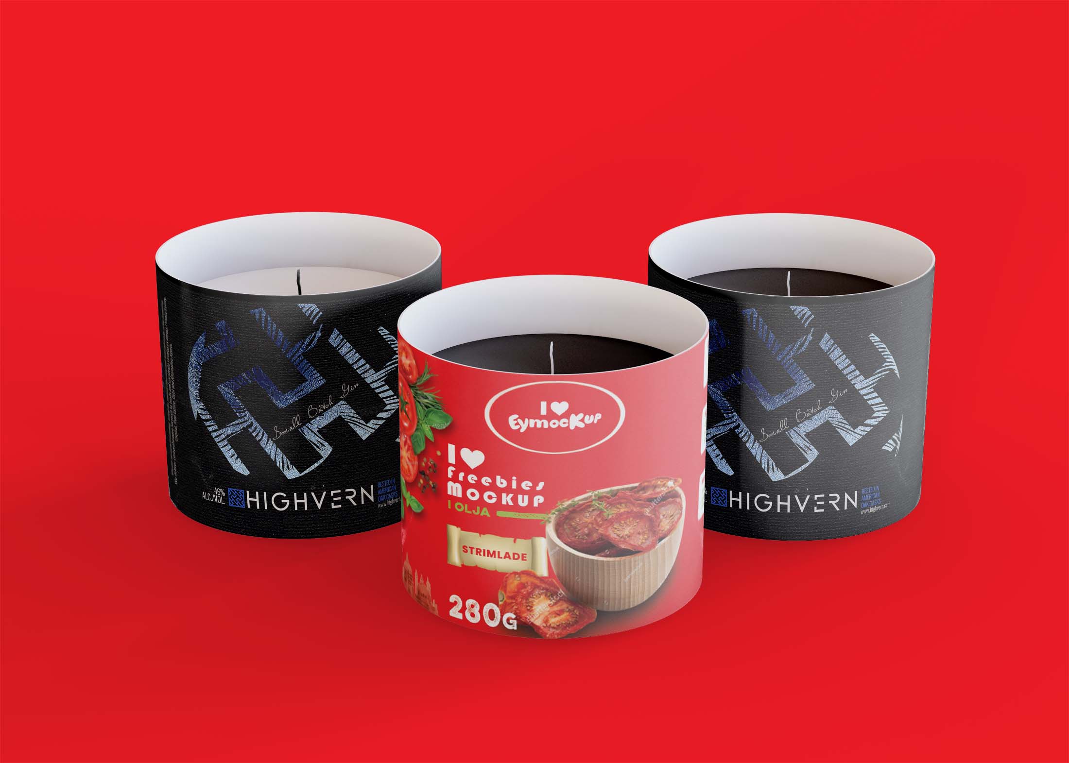Free Branded Scented Candle Jar Label Mockup