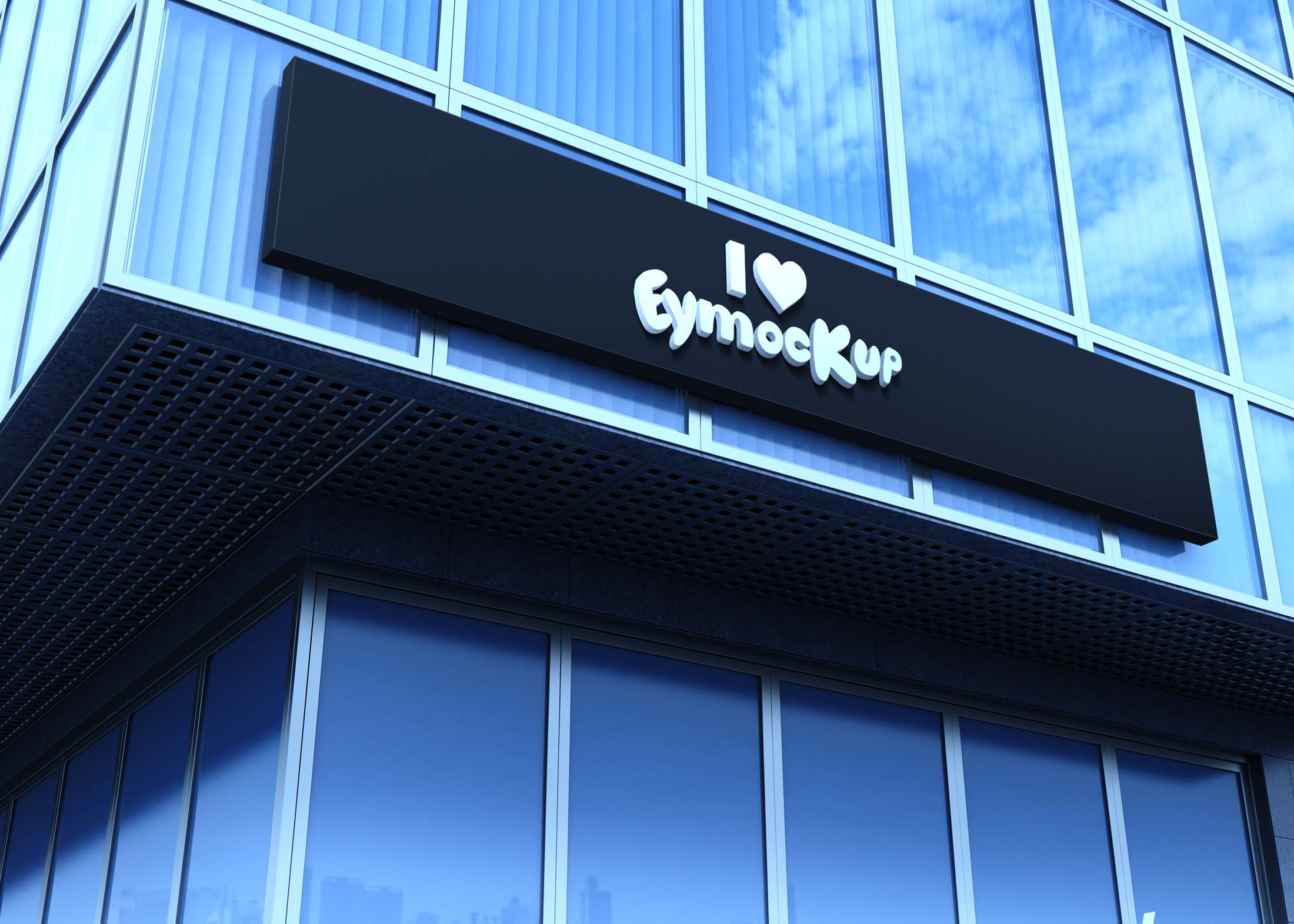 Free Building Sign Logo Mockup