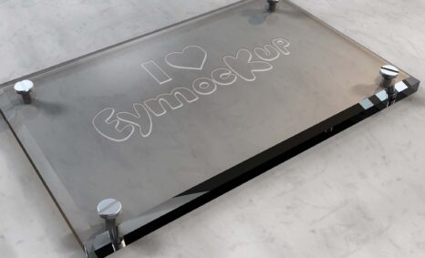 Free Download Glass Plate Logo Mockup