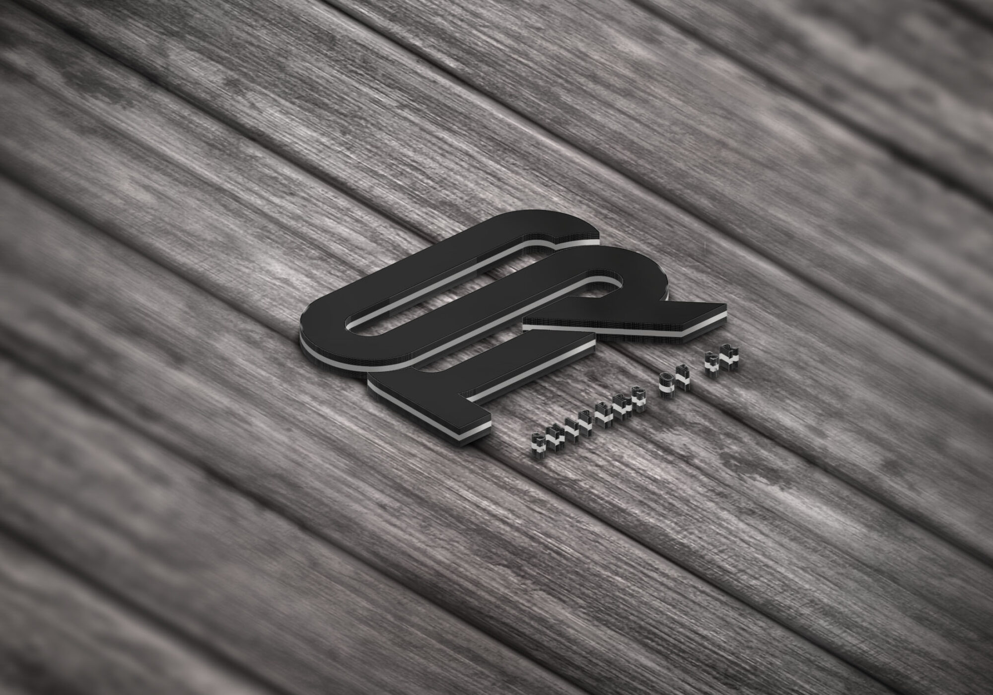Free Download Wood 3D Logo Mockup