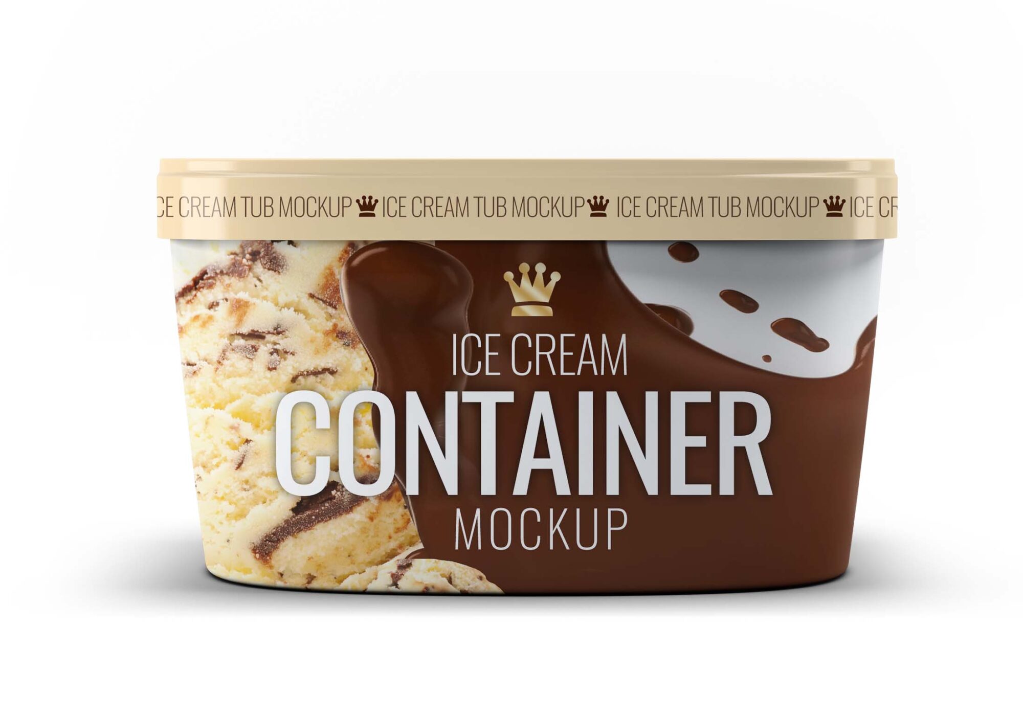 Free Ice Cream Container MockUp