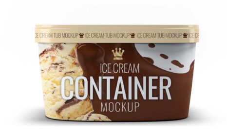 Free Ice Cream Container MockUp