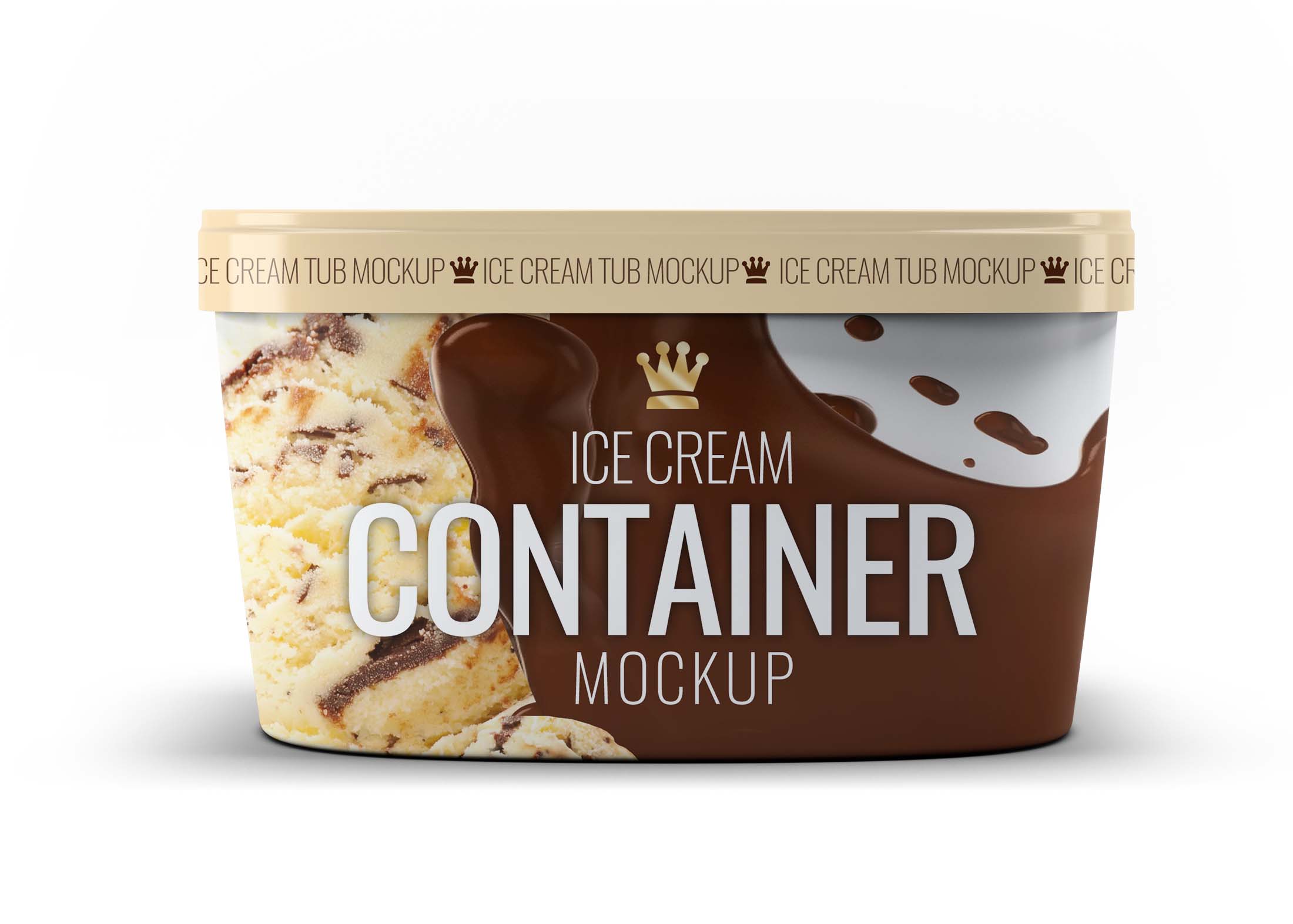 Free Ice Cream Container MockUp