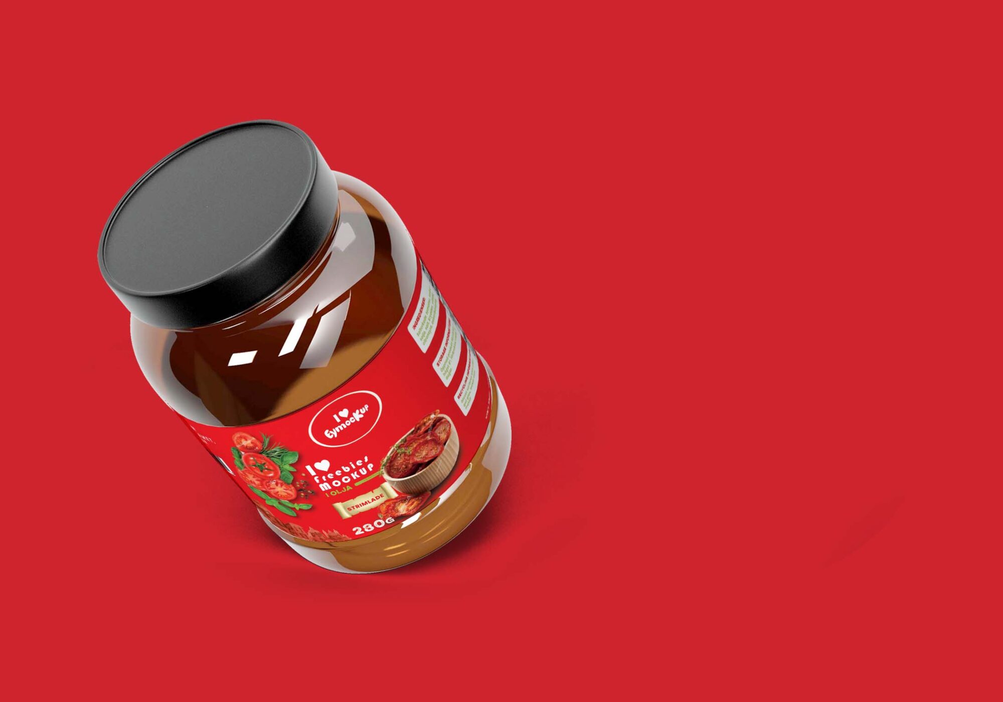Free PSD Pickle Jar Label Mockup