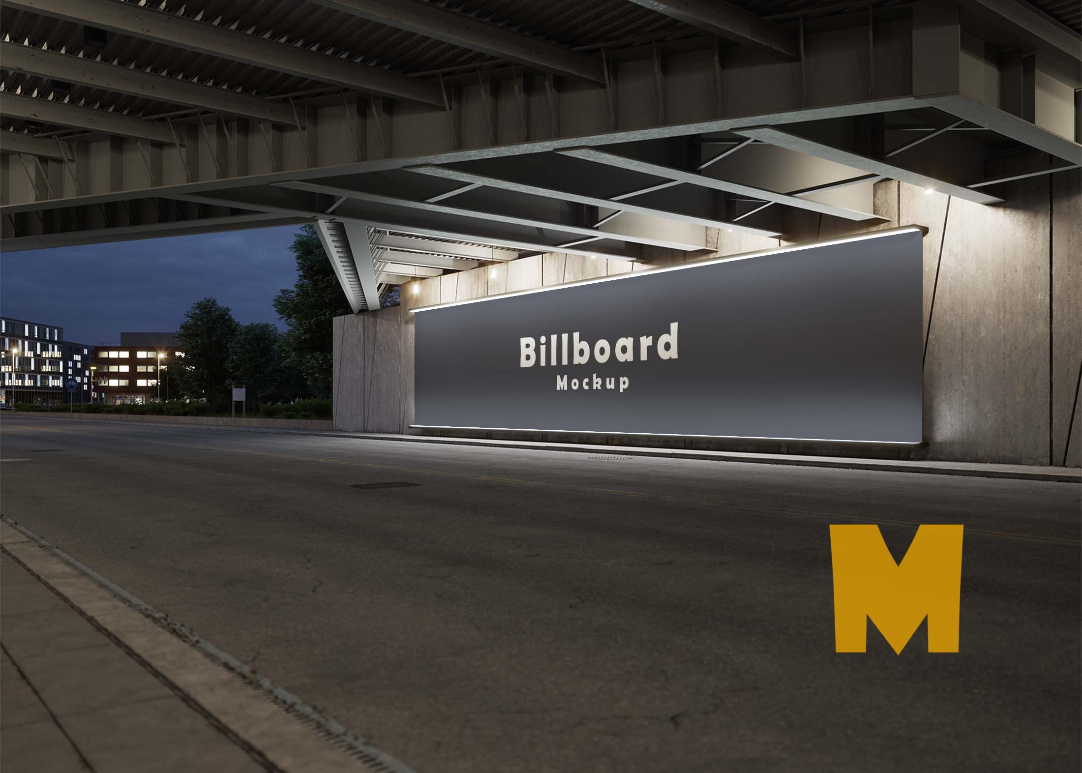 Free Roadside Billboard Mockup