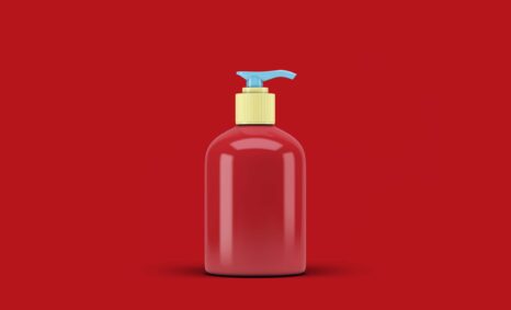 Free Shampoo Spray Bottle Label PSD Mockup 1