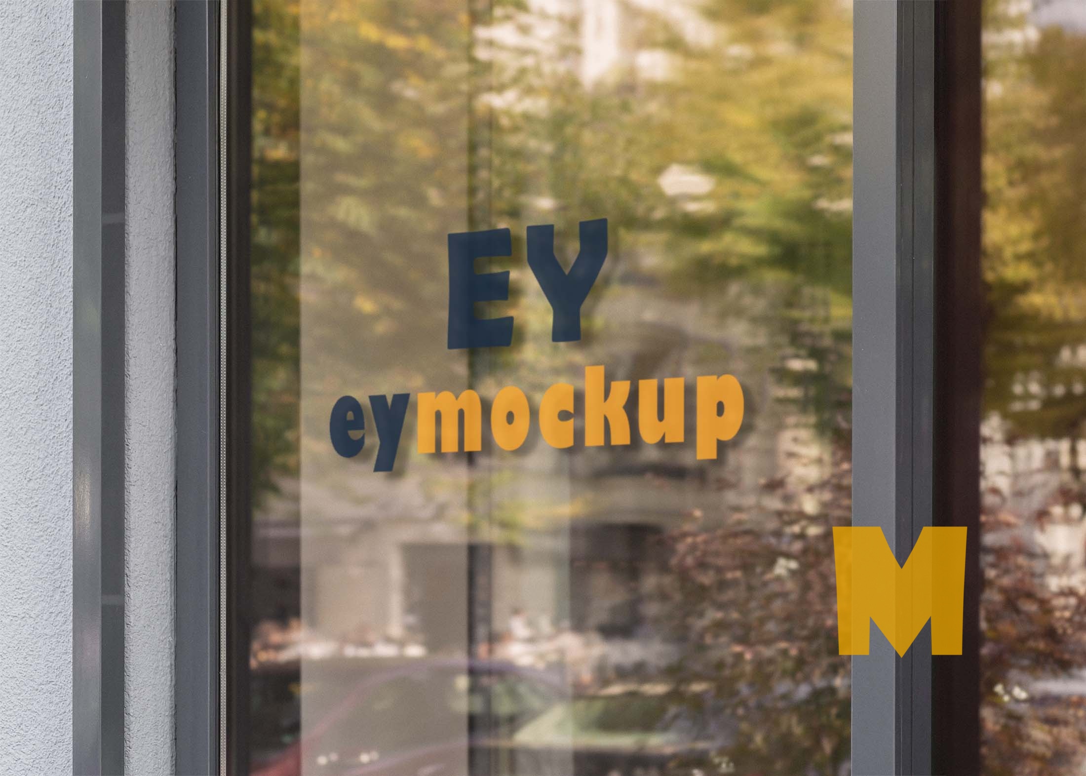Free Window Mirror Logo Mockup