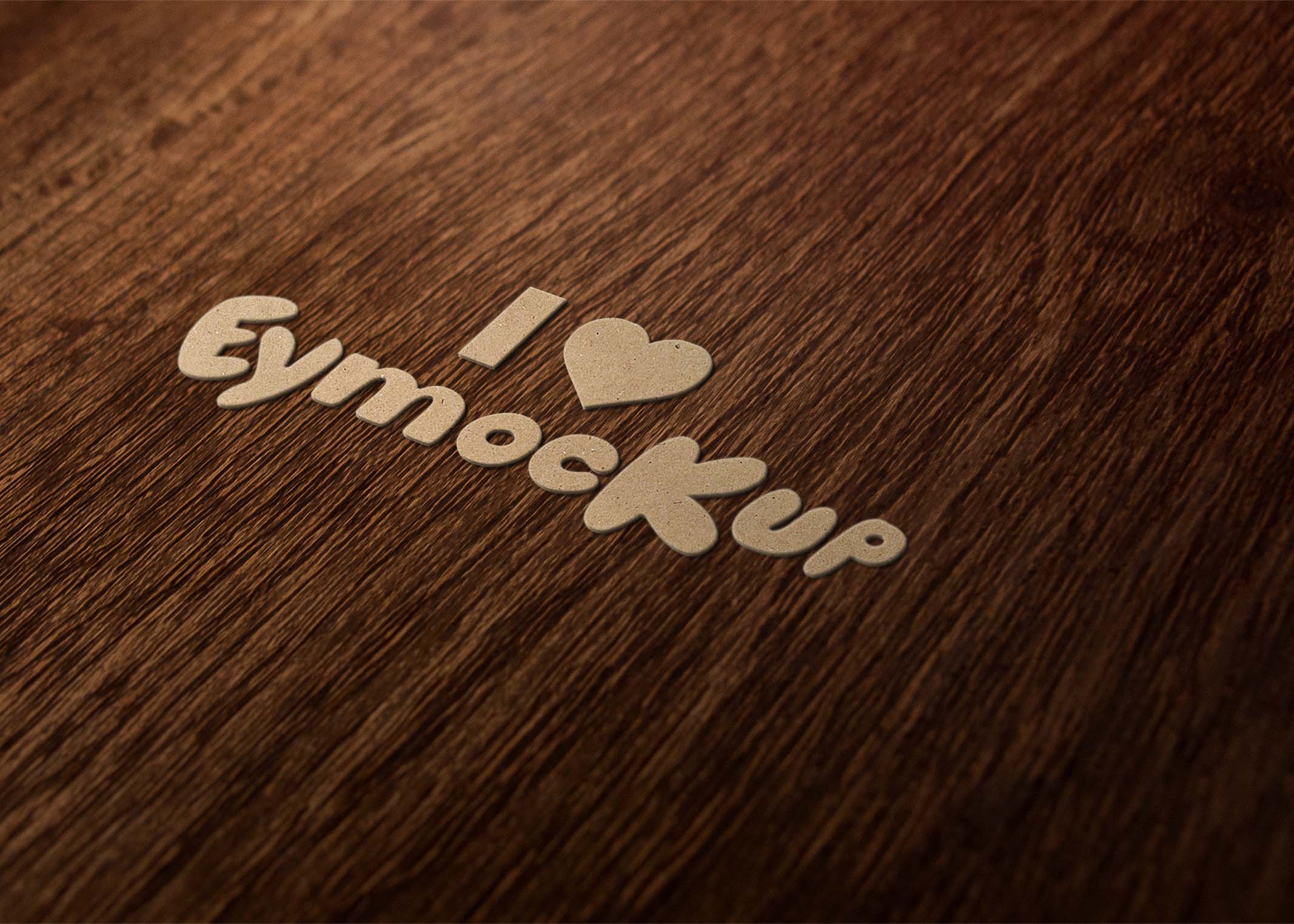 Free Wood Background 3D Logo Mockup
