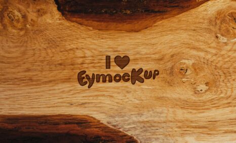 Free Pressed on Wood Block Logo MockUp