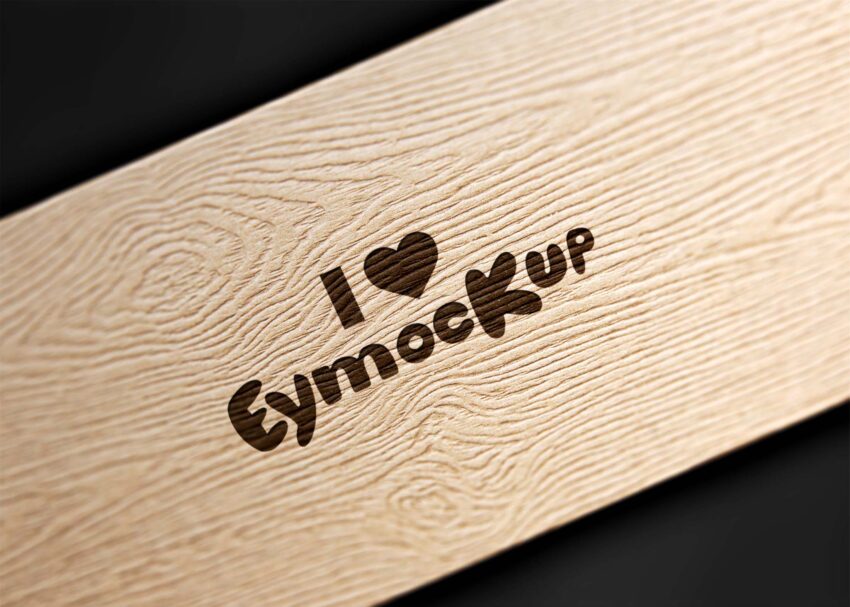 Free Wood Block Logo Mockup