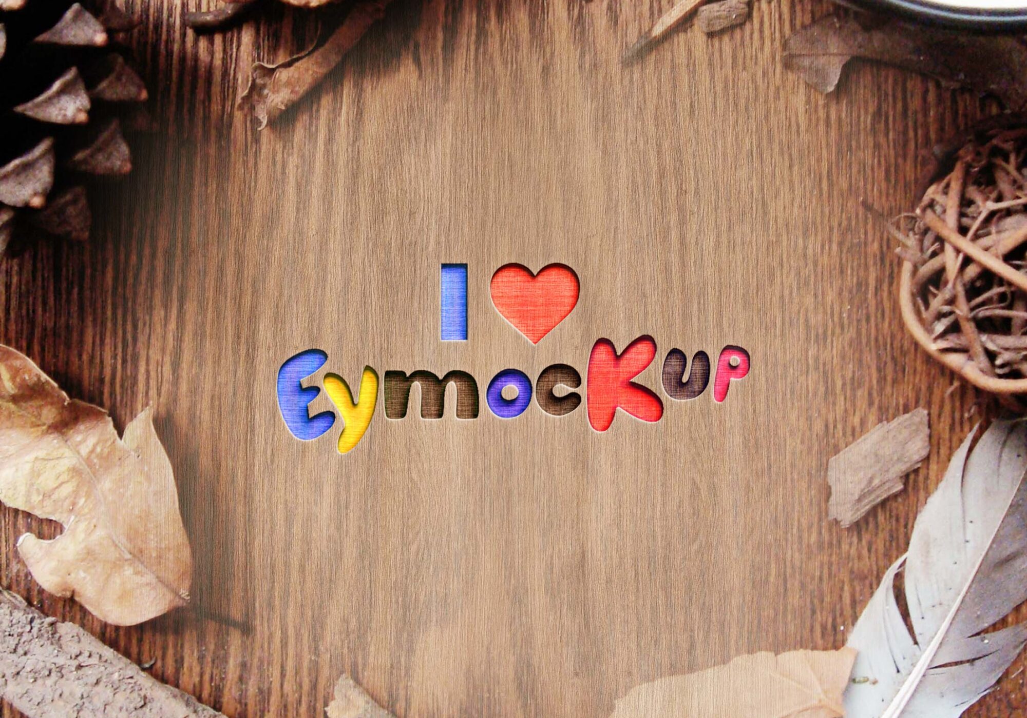 Free Wood Cut Logo Mockup