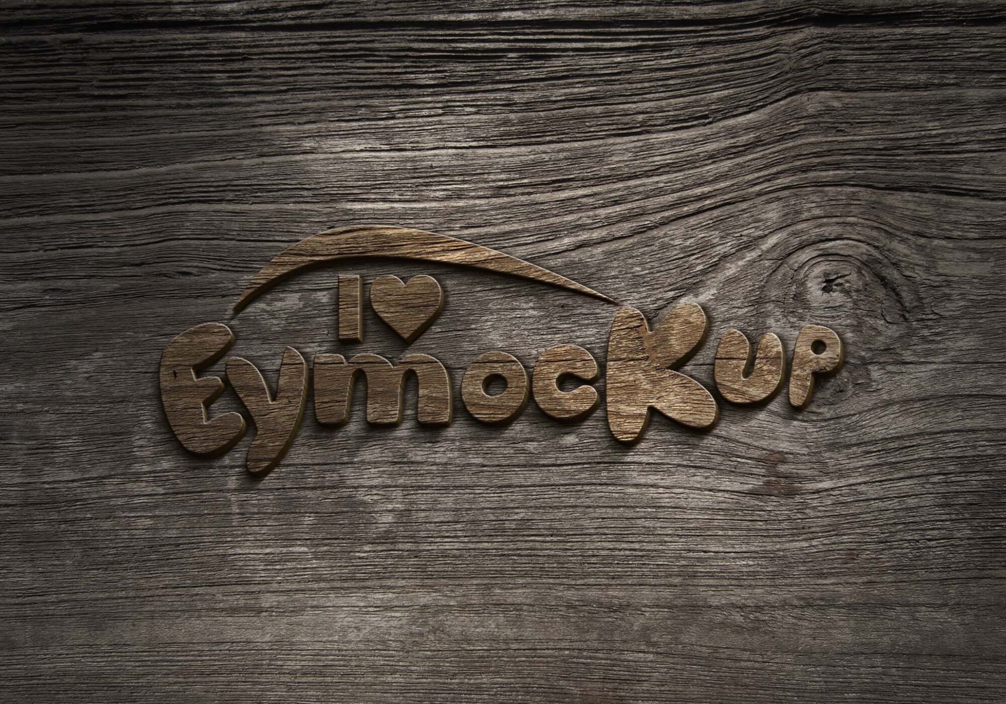 Old Wood 3D Logo Mockup 2