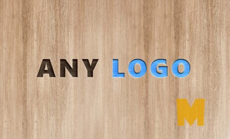 Any Logo Wood Cut Logo Mockup