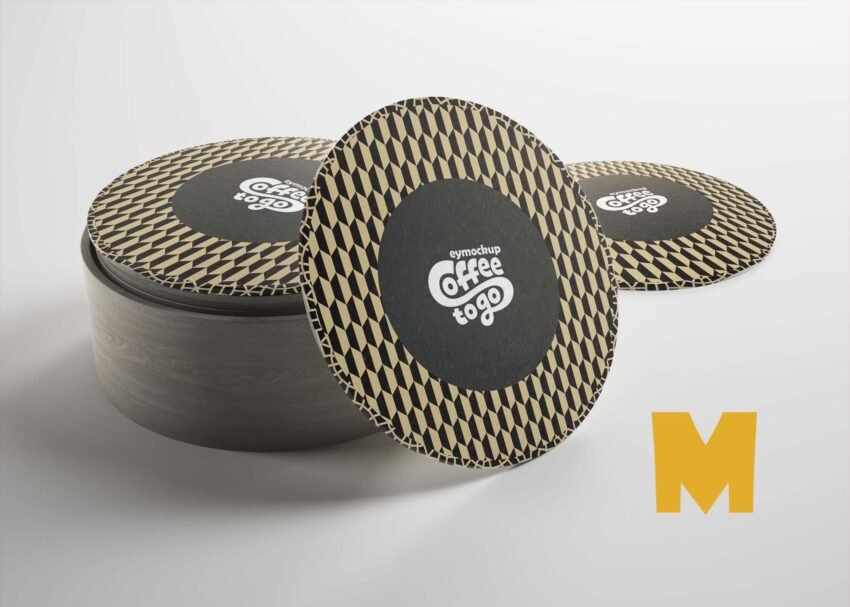 Free Drink Coaster Mockup Free Drink Coaster Mockup