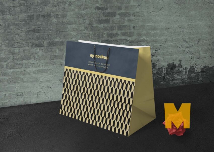 Free Large Paper Bag Mockup