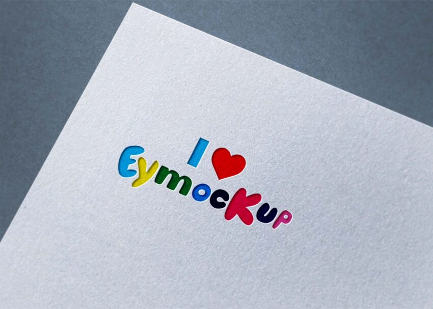 Free Engrave Paper Logo Mockup Paper Logo Mockup