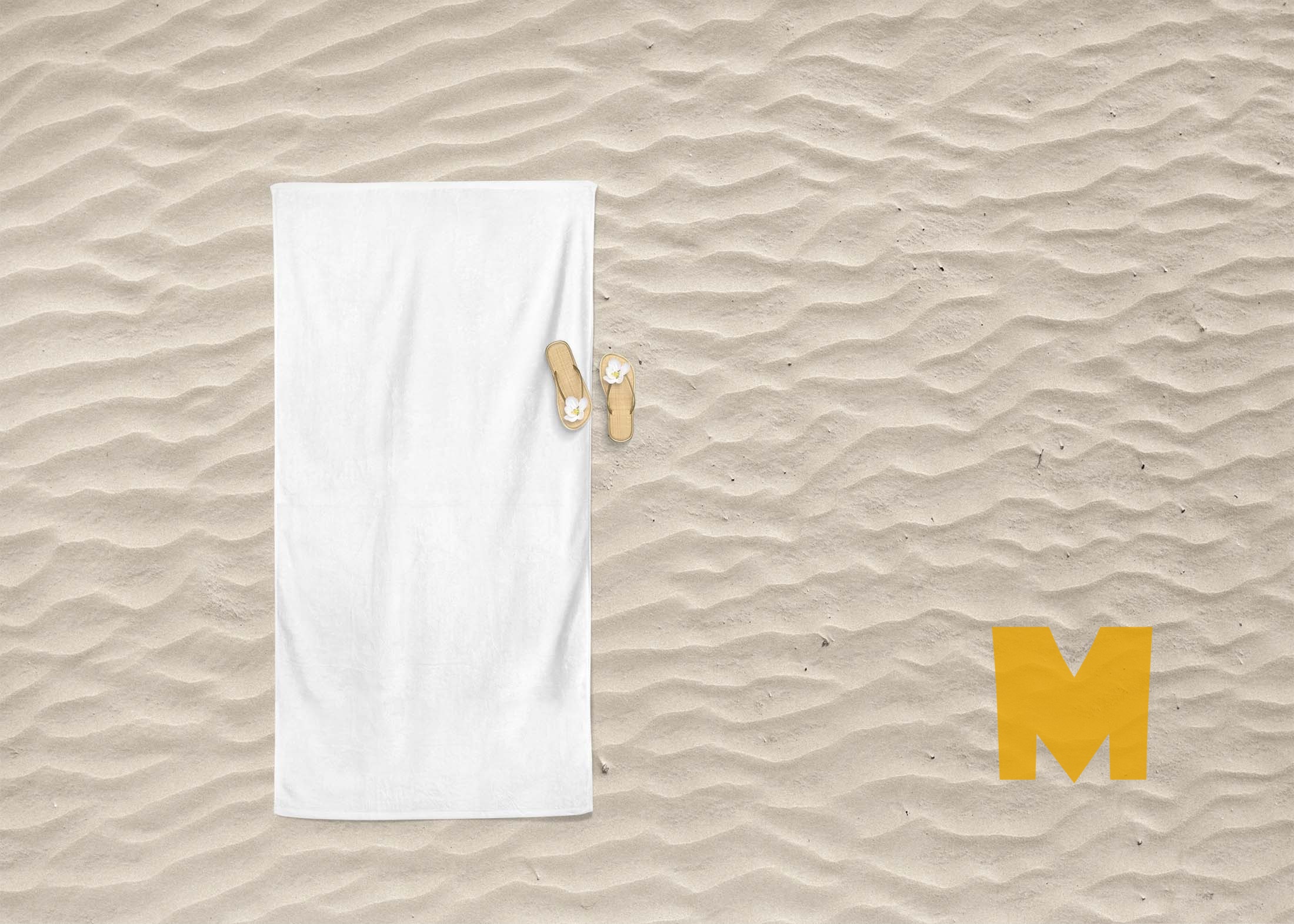 Free Download Beach Towel PSD Mockup