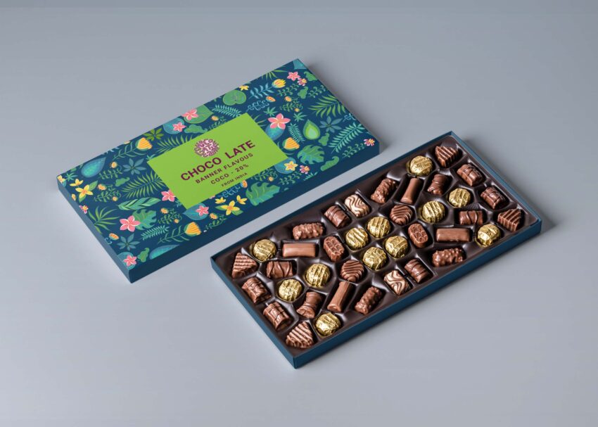 Free Chocolate Box Packaging Mockup