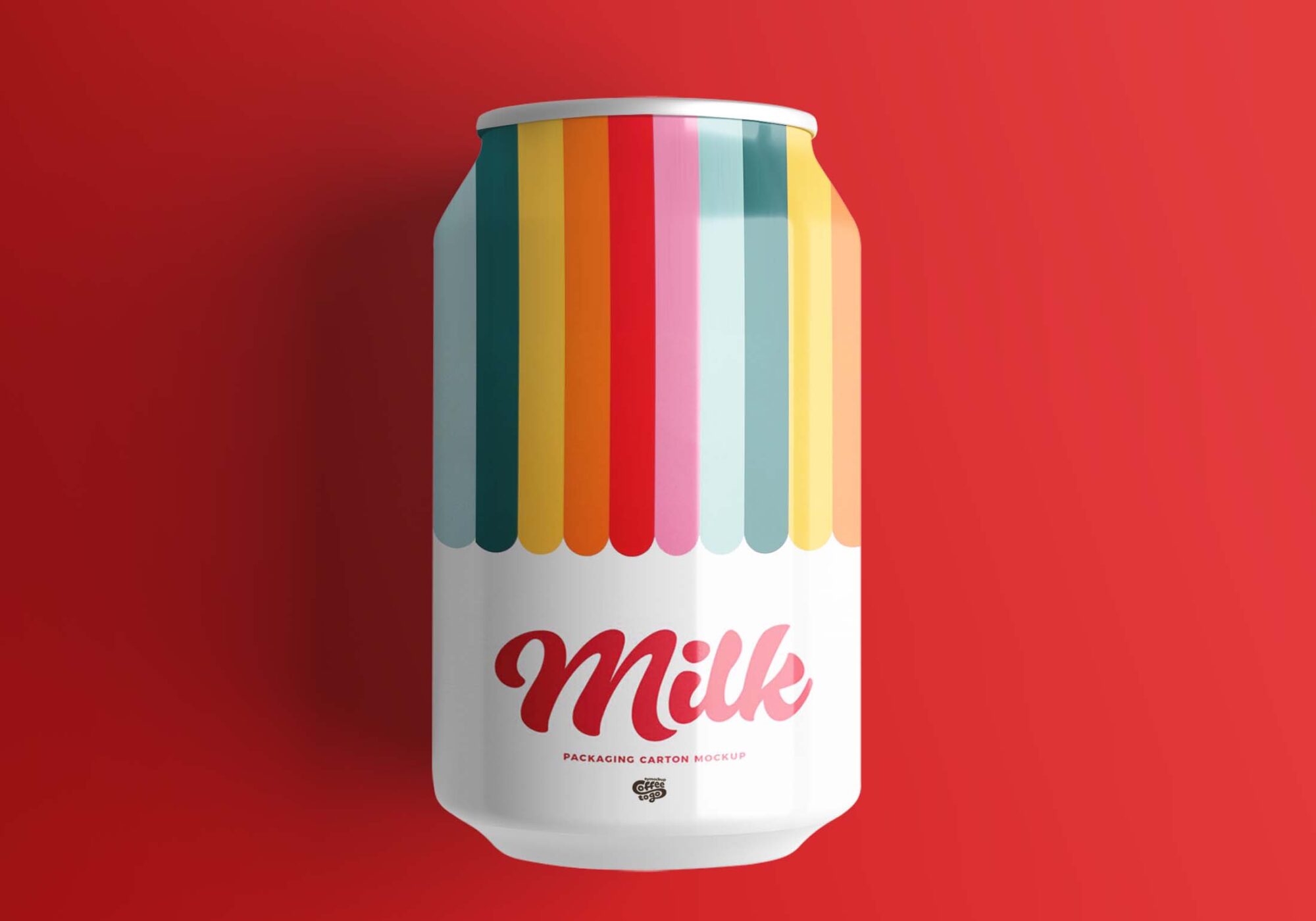 Free Rainbow Beer Can Mockup
