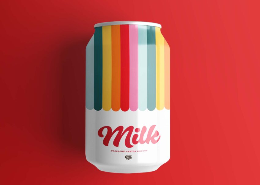Free Colour Beer Can Mockup 1