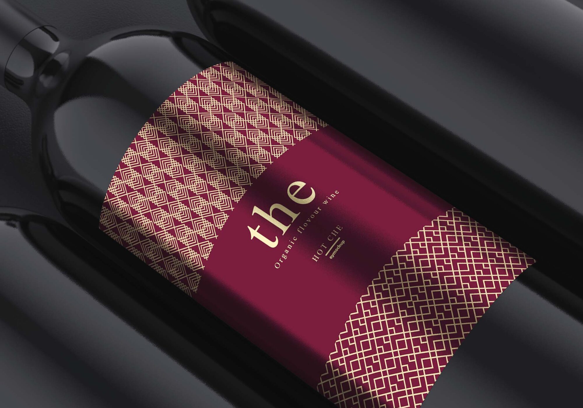 Free Slant Wine Label Mockup