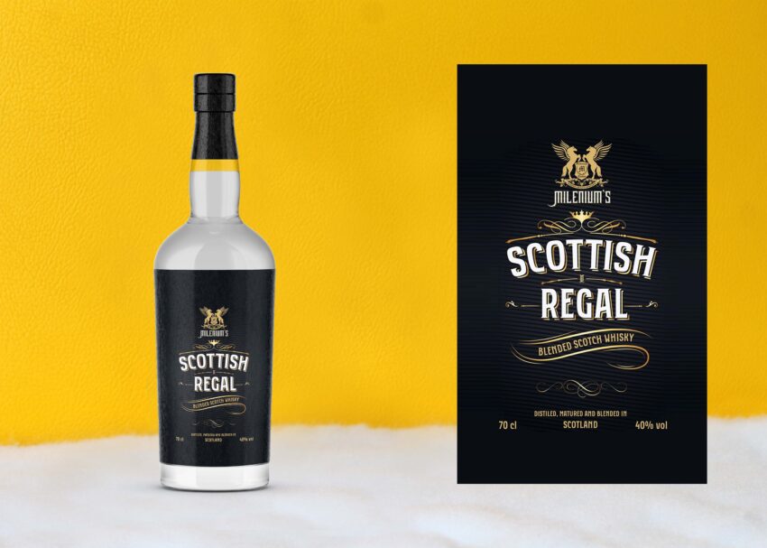 Free Scottish Whisky Bottle Mockup