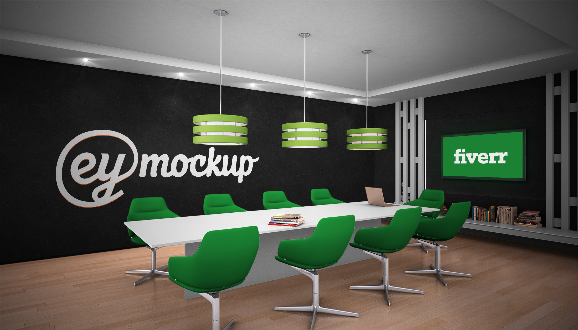 Board Meeting Room Wall Logo Mockup