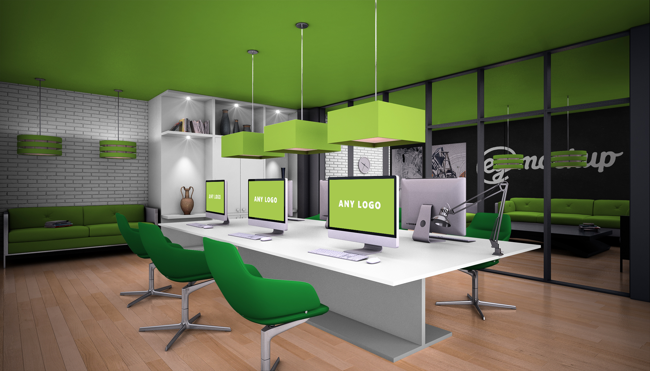 Call Center Office Logo Mockup