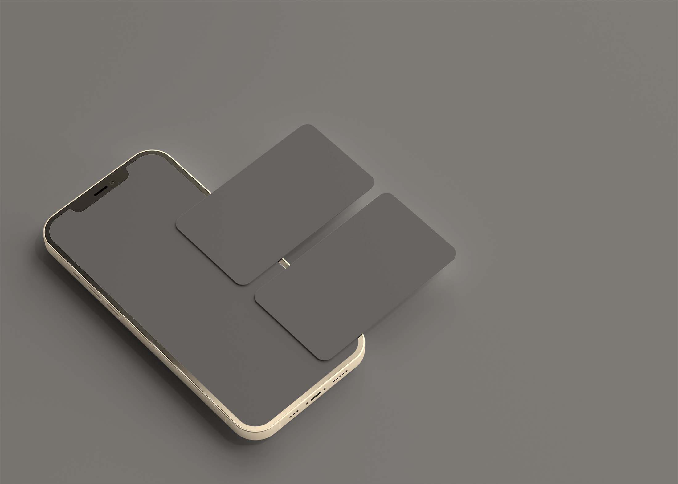 Free IPhone With Business Card Mockup