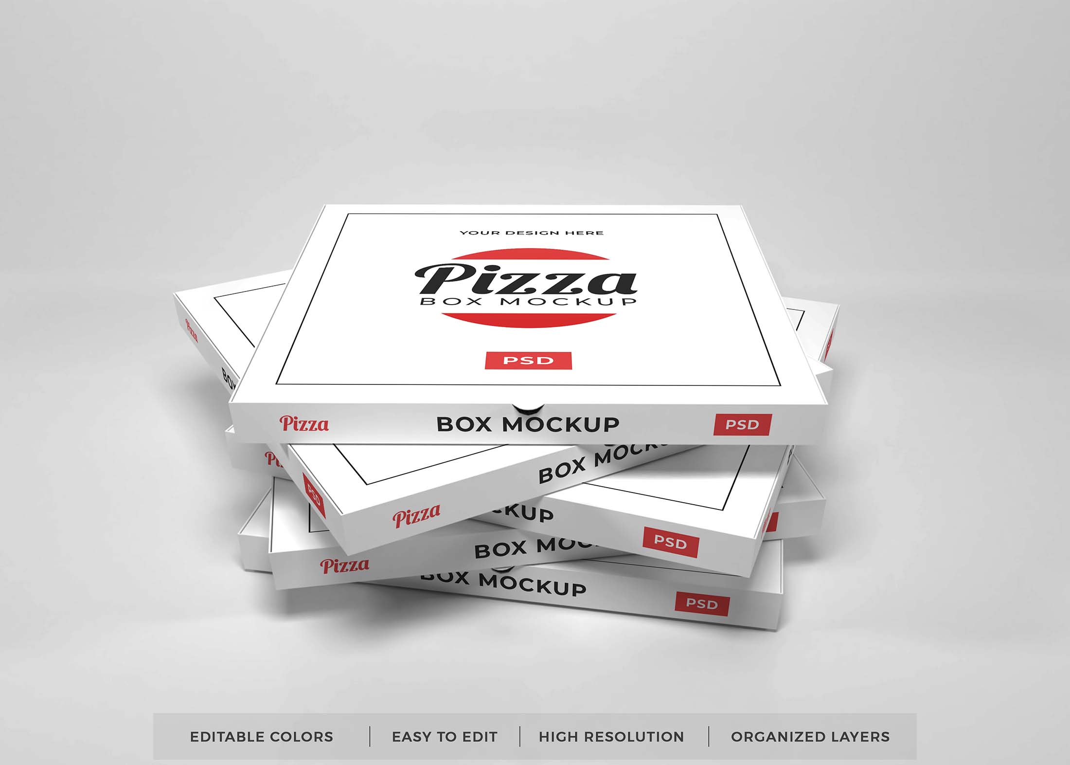 Free Pizza Packaging Mockup