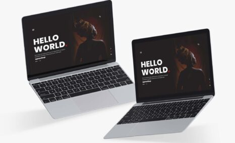 Free Twin Laptop Screen Mockup