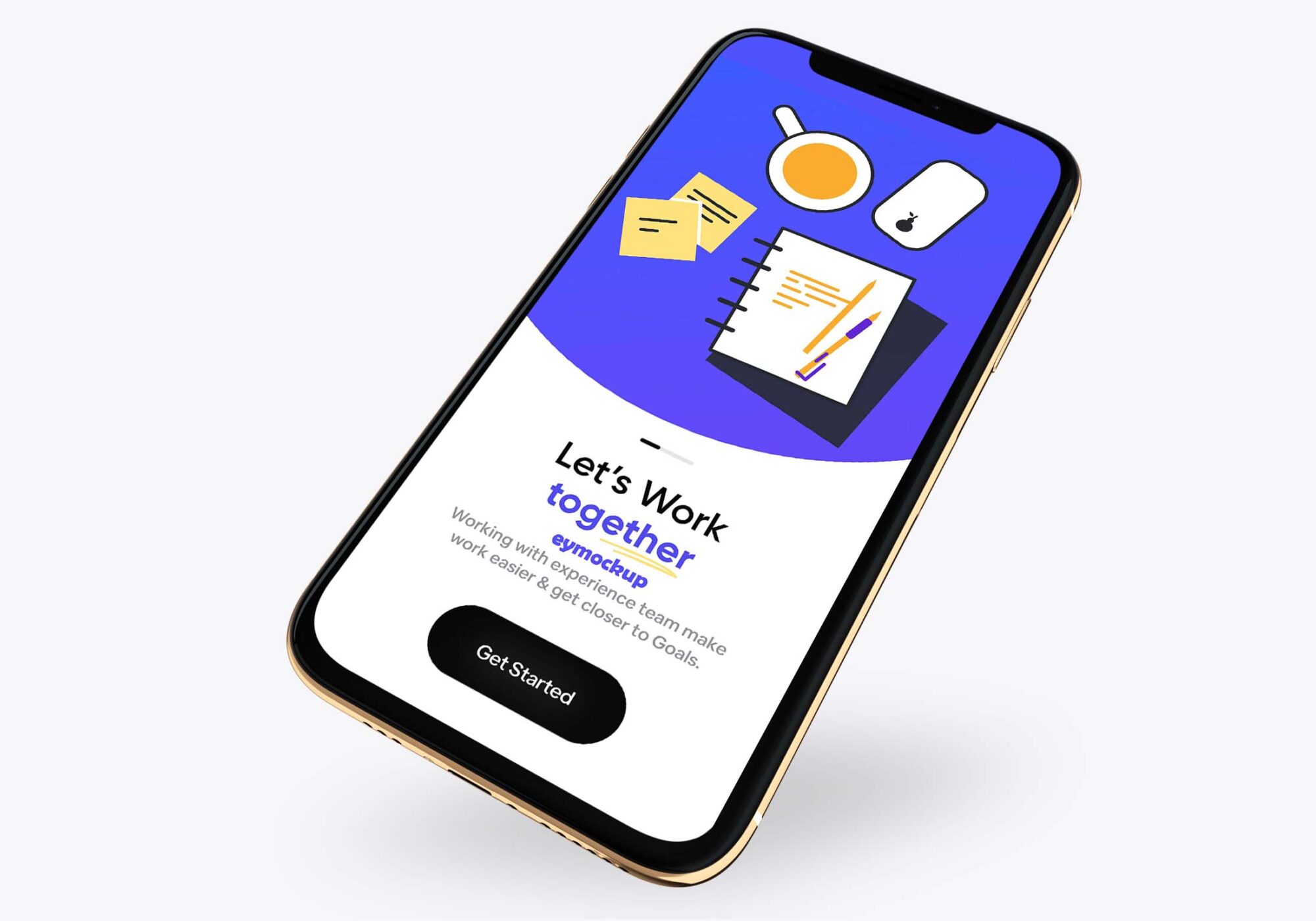 Free iPhone Gold UI Mockup