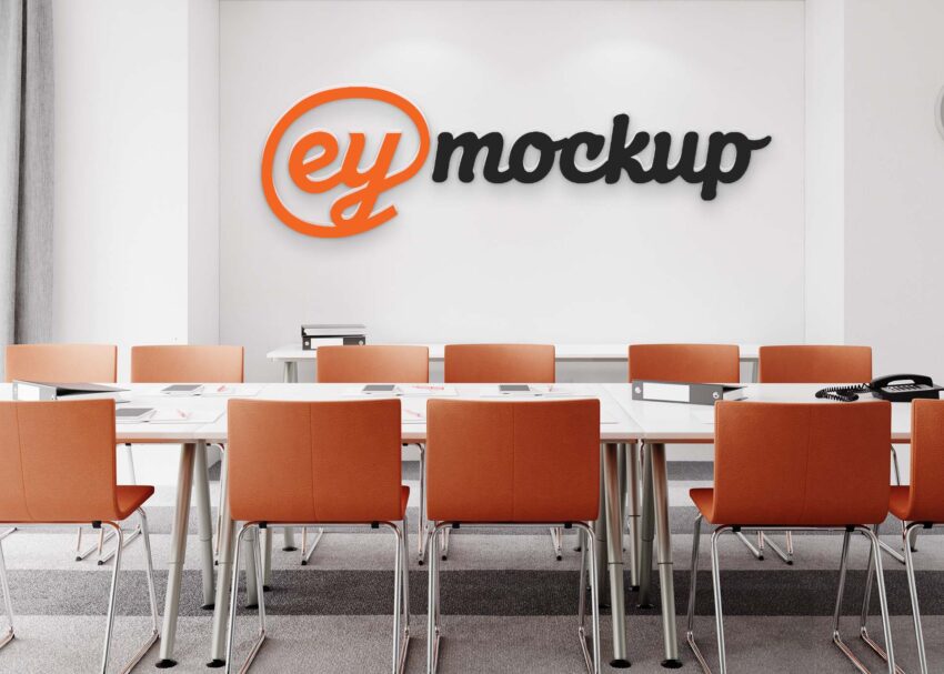 Office Background Logo Mockup