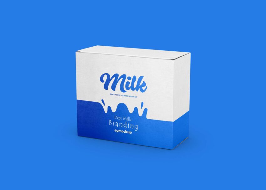 Free Milk Box Mockup Free Milk Bottle Box Mockup