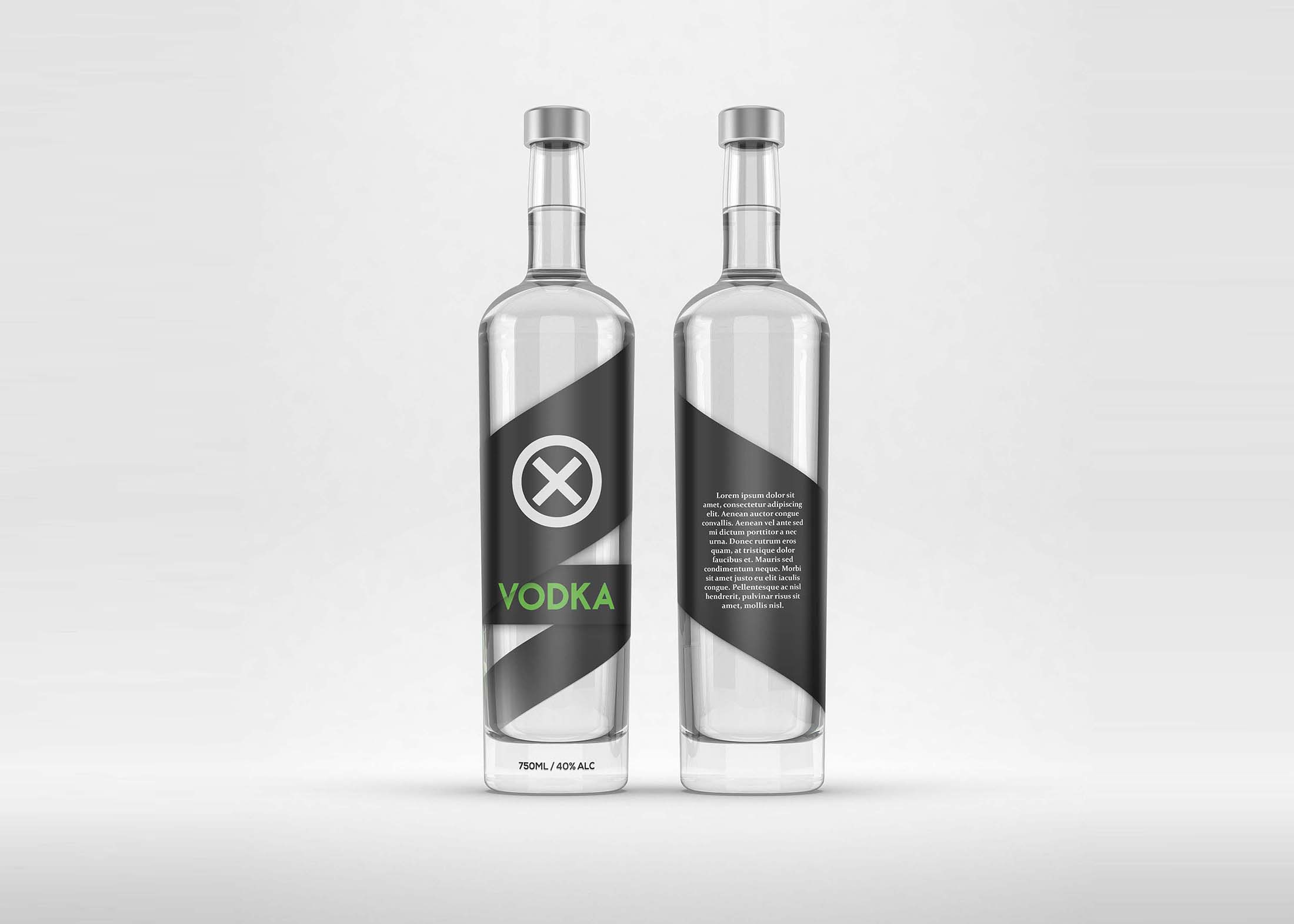 Free Vodka Bottle Mockup