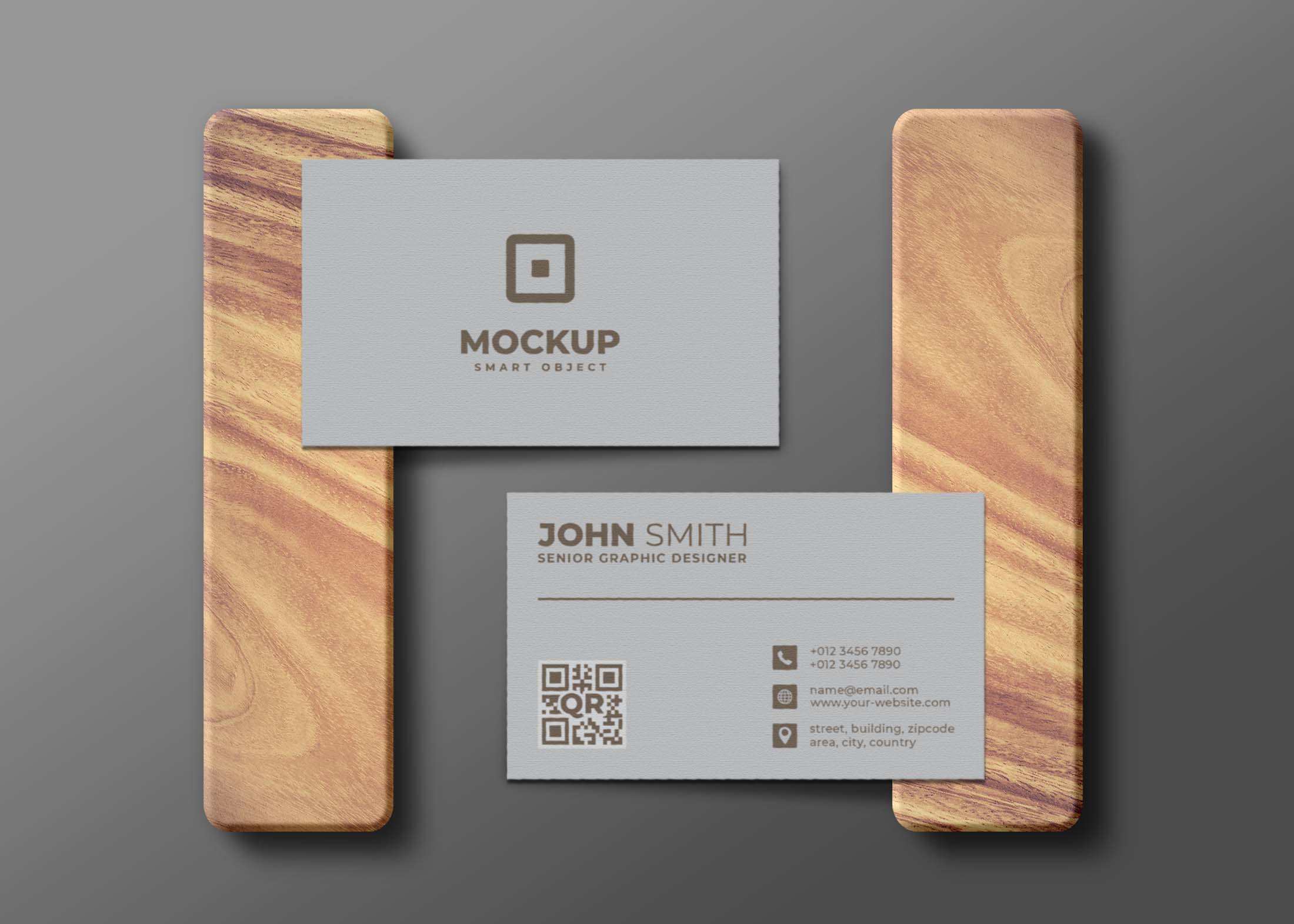 Free Unique Business Card Mockup