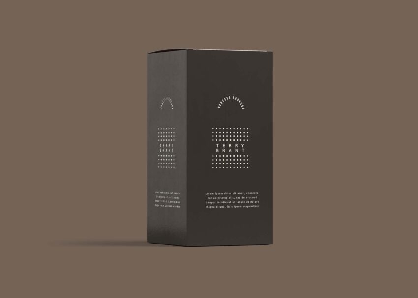 Free Black Gold Packaging Box Mockup