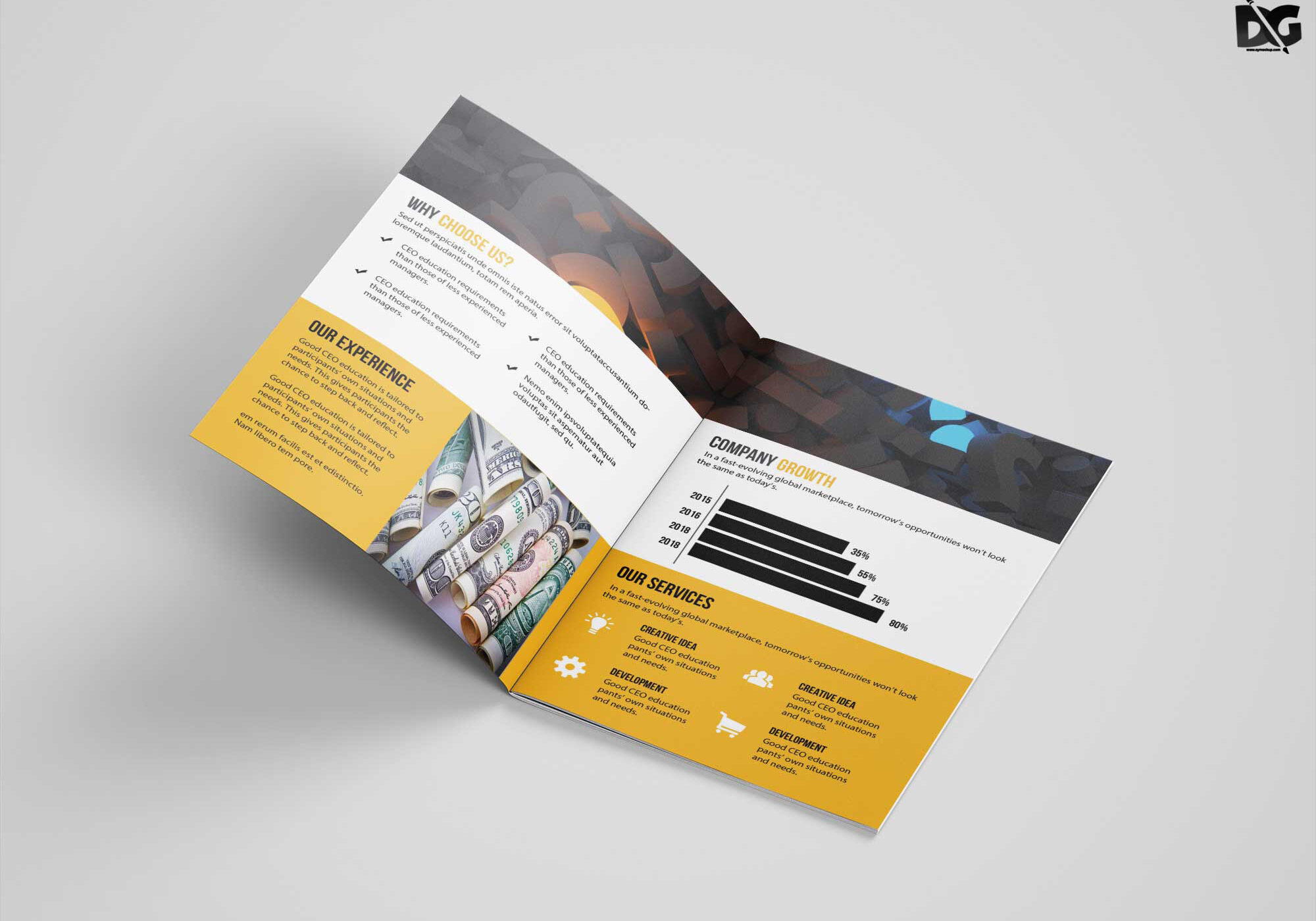 Free Business Bi Fold Brochure Design