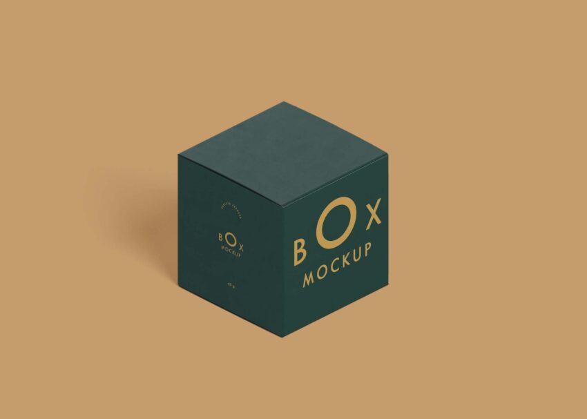Free Cube Luxury box Mockup
